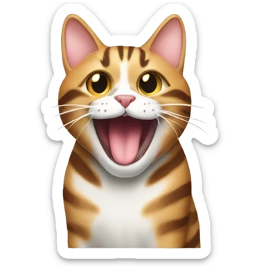 stripes tabby cat tongue out sticker