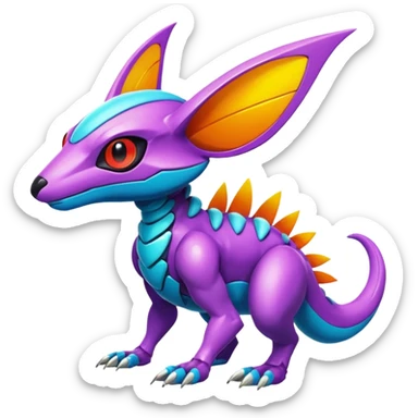  exotic tropical cyber-Protogen-Fakémon-Pokémon-Vernid-creature sticker