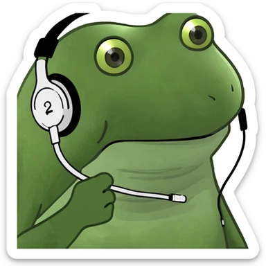 earphone bufo frog meme style sticker