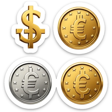 currency exchange with dollar, euro, pound, and yen symbols sticker