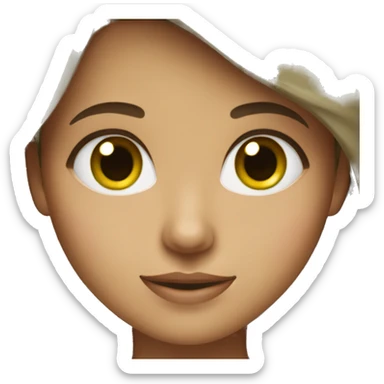 Girl with brown hair green eyes and olive skin sticker