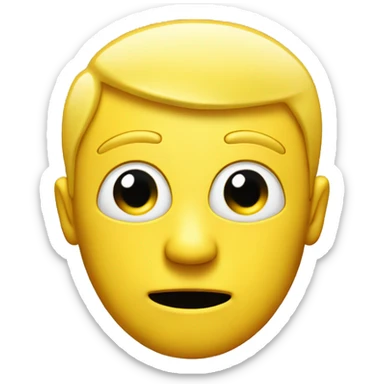 generic yellow man emoji with mind blown by a tiny computer inside of his head sticker