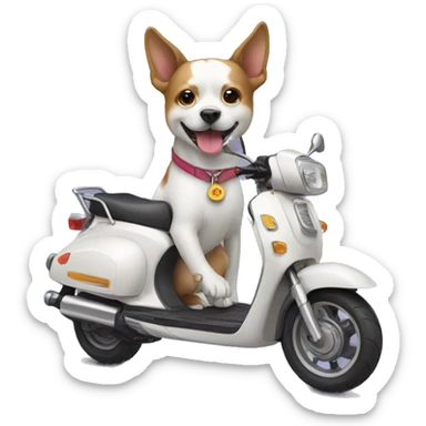 Japan dog on a scooter freestyle sticker