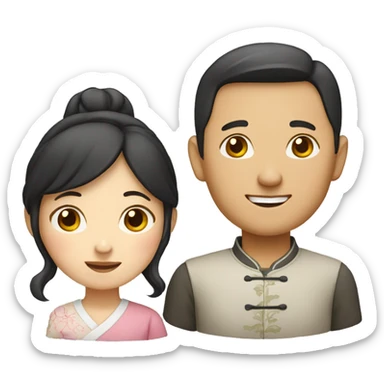 Chinese husband and wife sticker