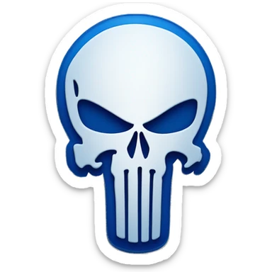 logo of the punisher colored in blue sticker