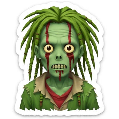 zombie with dreads sticker