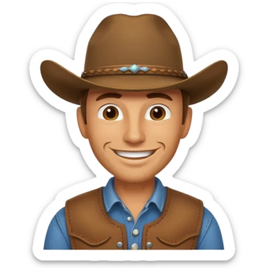 Cowboy tipping his hat sticker