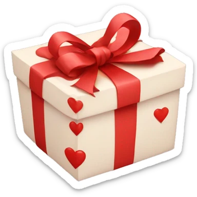 Gift with hearts sticker