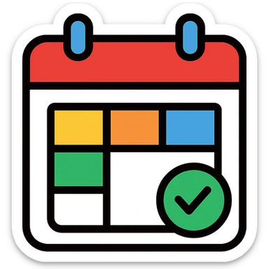 icon logo for an open source self-hosted calendar app, inspired by the Fantastical app, modern, clean, with a calendar page motif, in color outline style sticker