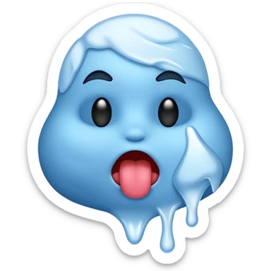 a cold emoji with its toung out sticker