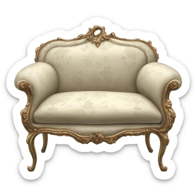 French rococo elegant loveseat sticker