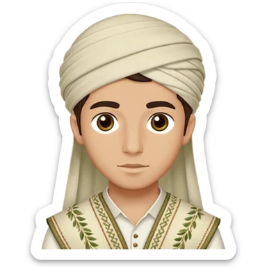 Boy wearing a Lebanese kofia sticker