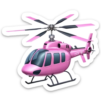 Pink helicopter emoji sticker