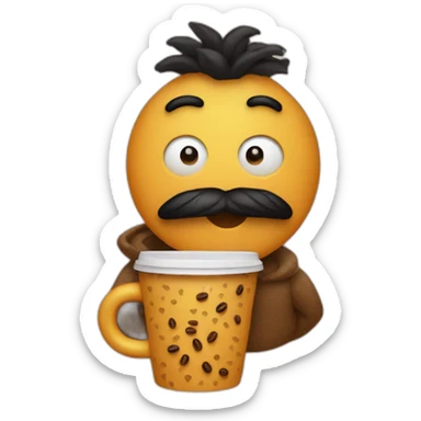 Sesame Bert with coffee sticker