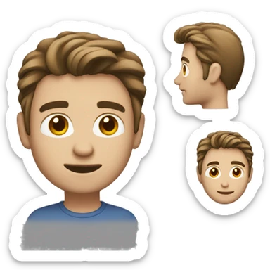 a fair screen guy with medium length hair working on a lapt sticker