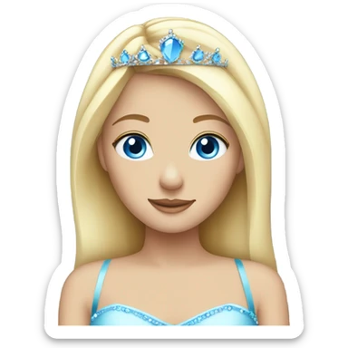 Blond girl blue eyes tiara sticker