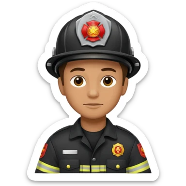 Firefighter with Black uniform sticker