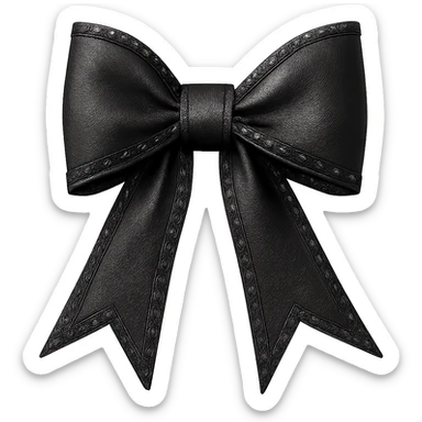 Make the gothic bow black in a photorealistic style, keeping the background transparent. sticker