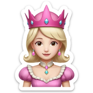 mushroom princess portrait, head and shoulders only, pink mushroom crown, elegant fantasy dress collar, warm smile, 3D cartoon, mobile game icon style, clean background, no text, no watermark
 
 sticker