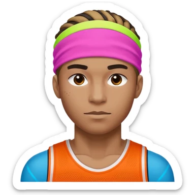 Basketball guy with neon headband sticker