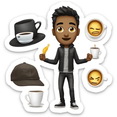 Chico de piel no tan café con ropa drip yk2 sticker