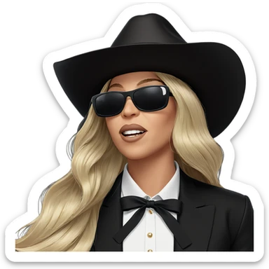 blonde girl in stylish hat sticker