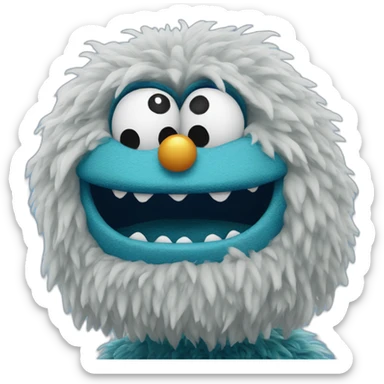 blue sesame street monster head sticker