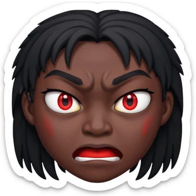 Black colour red colour eyes and attack more sticker