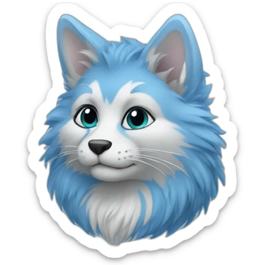 Furry bleu sticker