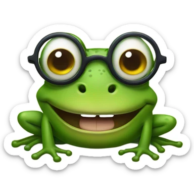Frog with glasses and buck teeth sticker