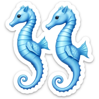 two pale blue seahorses sticker