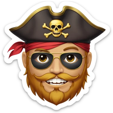 Pirate with golden tooth sticker