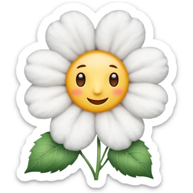 cotton flower emoji sticker