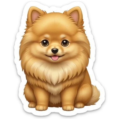 Create a golden pomeranian, all cute and adorable entire  only face and body  sticker