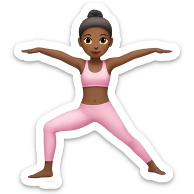 Pink girl doing yoga with light pink outfit sticker