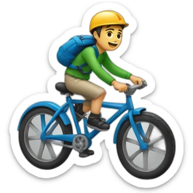 un garçon sur vélo sticker