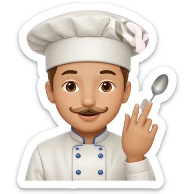 Chef with pinched fingers and kissing lips emoji sticker