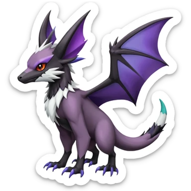 Noivern-Mightyena-Silvally-Fakémon-hybrid-creature (full body)  sticker