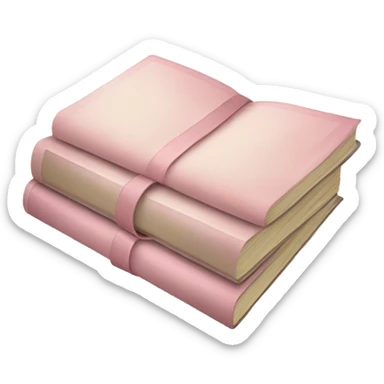 Four light Pink & beige book stable sticker