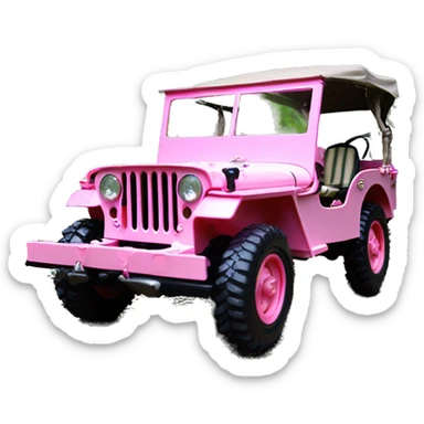 1/10 size jungle tour 1942 Willy’s pearly pink check jeep with installed winch  sticker