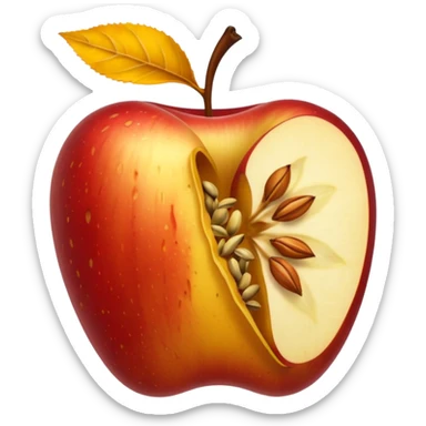 Apple core sticker