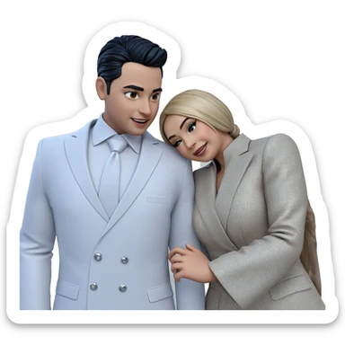 romantic couple in formal attire sticker