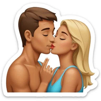 pareja hombre y mujer dándose un beso sticker