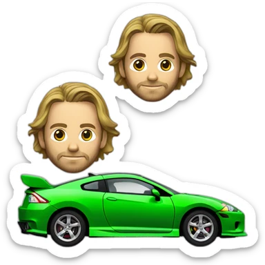 Paul walker green mitsubishi eclipse sticker