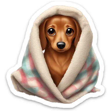 Spitz  dachshund in cozy blanket k sticker
