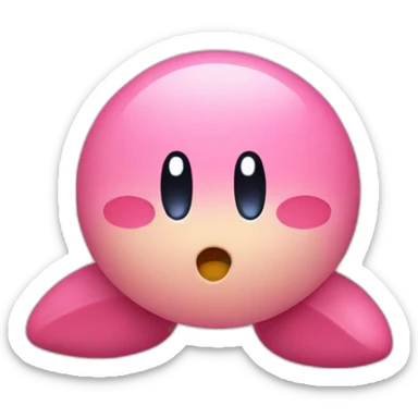 Kirby doing a wee sticker