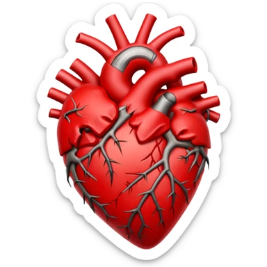anatomical heart wrapped in thorns sticker