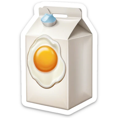 milk carton with egg picture sticker