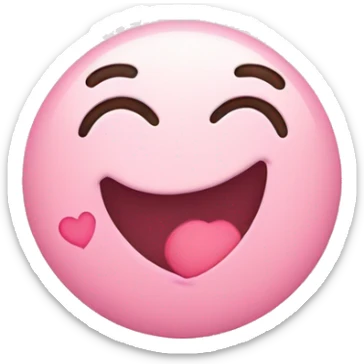 A blushing, slightly shy emoji face with closed, slightly squinting eyes, a soft smile, and hands on both cheeks as if feeling flustered or bashful. Pink hearts float around the face to show affection or adoration sticker