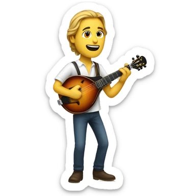 mandolin player sticker